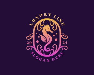 Seahorse Luxury Ornament logo design