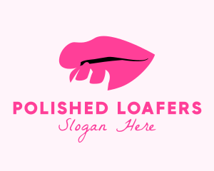 Nail Polish Sexy Lips logo design