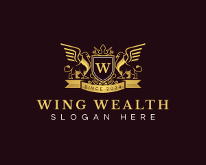 Crown Griffin Wings logo design