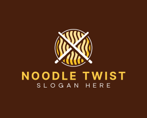 Food Noodle Chopstick logo design