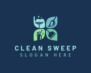 Housekeeping Cleaning Sanitation logo design