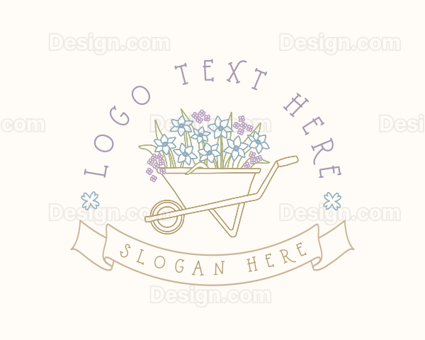 Garden Flower Wheelbarrow Logo