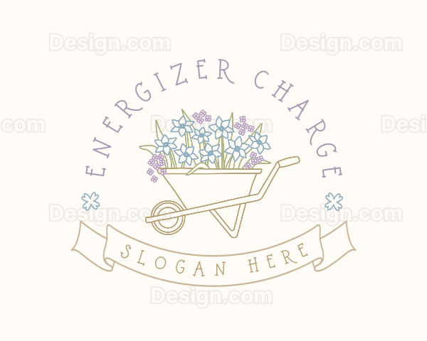 Garden Flower Wheelbarrow Logo