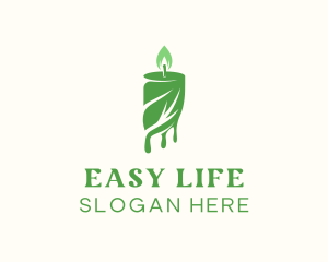 Candle Light Leaf  logo design