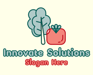 Cabbage Tomato Vegetable Logo