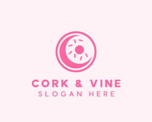 Pink Donut Moon logo design