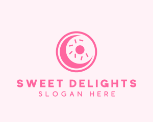 Pink Donut Moon logo design