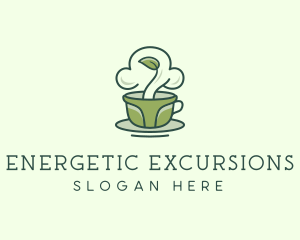 Green Organic Coffee Tea logo design