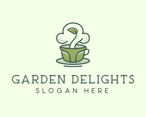 Green Organic Coffee Tea logo design