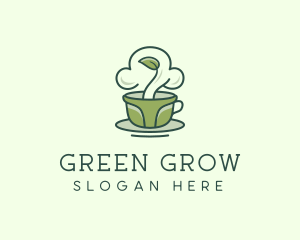 Green Organic Coffee Tea logo design