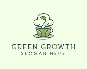 Green Organic Coffee Tea logo design