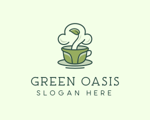 Green Organic Coffee Tea logo design