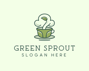 Green Organic Coffee Tea logo design