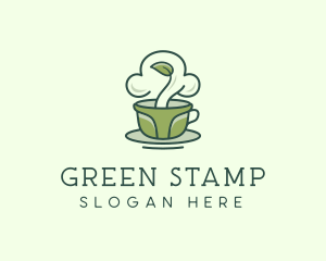 Green Organic Coffee Tea logo design