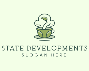 Green Organic Coffee Tea logo design