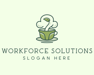 Green Organic Coffee Tea logo design