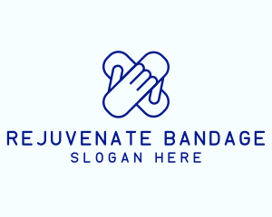 Blue Hand Bandage logo design