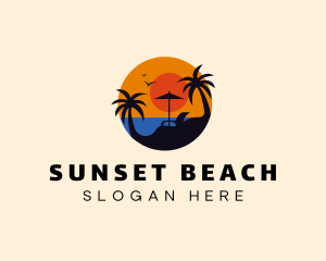 Sunset Beach Coast logo design