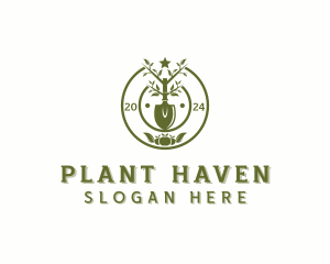 Gardening Shovel Plant logo design