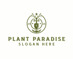 Gardening Shovel Plant logo design