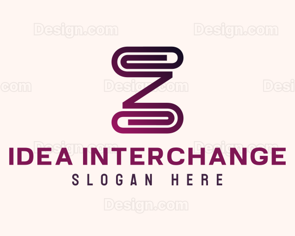 Paper Clip Letter Z Logo