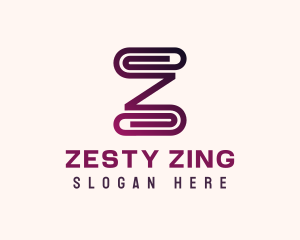 Paper Clip Letter Z logo design