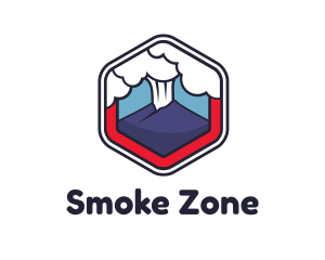 Volcano Erupt Smoke logo design