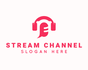 Microphone Headphone Streaming logo design