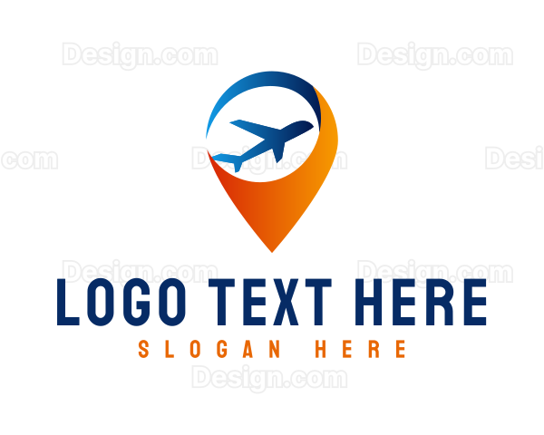 Pin Airplane Travel Logo