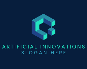 Cube Artificial Intelligence Computer logo design