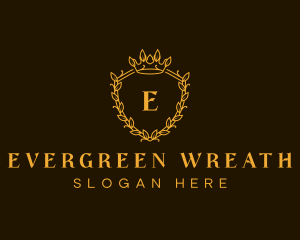 Wreath Leaves Crown logo design