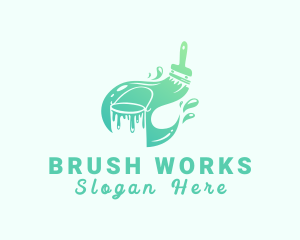 Paint Brush Bucket logo design