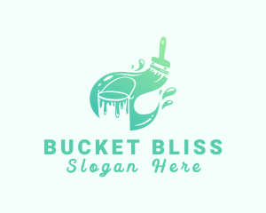 Paint Brush Bucket logo design