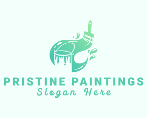 Paint Brush Bucket logo design