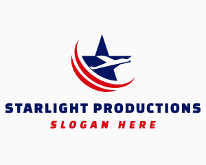 Star Airplane Aviation logo design