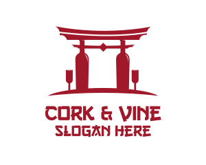 Asian Temple Wine logo design