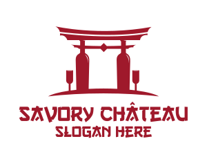 Asian Temple Wine logo design