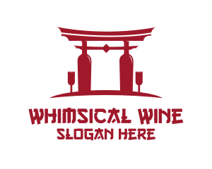 Asian Temple Wine logo design