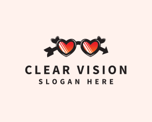 Heart Love Eyeglasses logo design