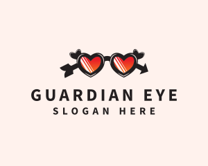 Heart Love Eyeglasses logo design