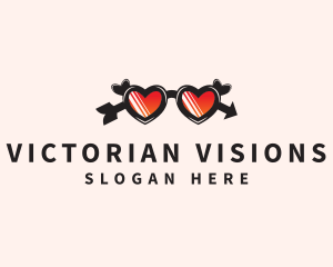 Heart Love Eyeglasses logo design