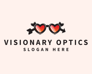 Heart Love Eyeglasses logo design