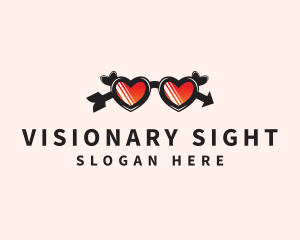 Heart Love Eyeglasses logo design