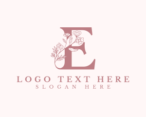 Elegant Floral Letter E logo