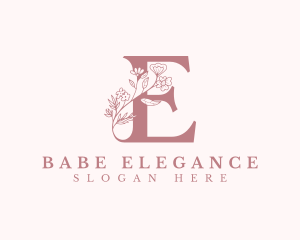 Elegant Floral Letter E logo design