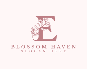 Elegant Floral Letter E logo