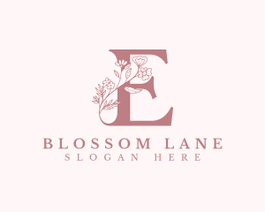 Elegant Floral Letter E logo
