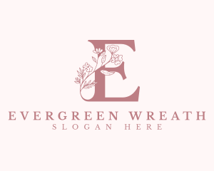 Elegant Floral Letter E logo design