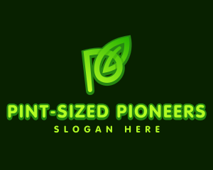 Green Leaf Letter P logo design