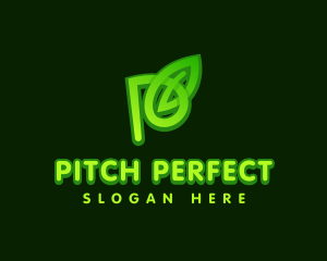 Green Leaf Letter P logo design